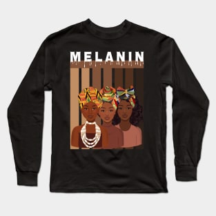 Melanin Afro Queens Black Pride Long Sleeve T-Shirt